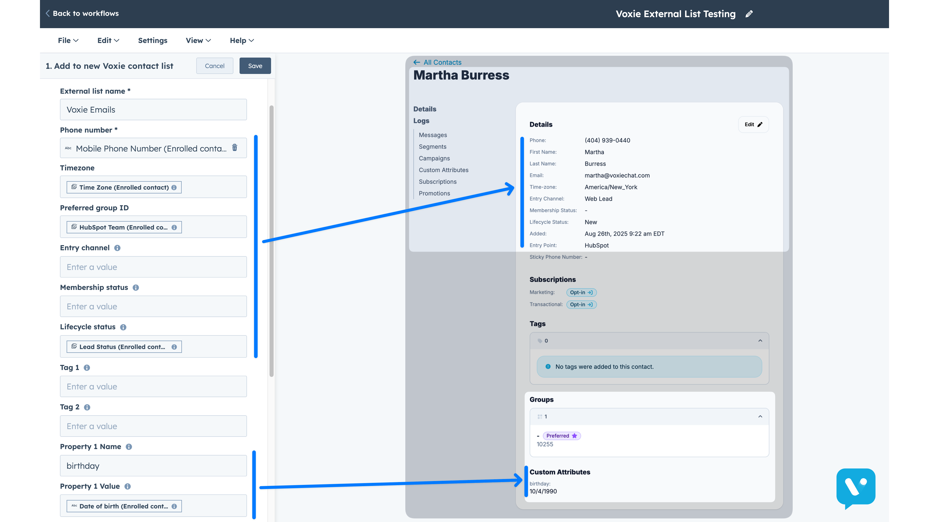 Sync Contact Attributes